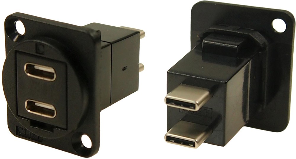 CP30212, USB Stacked Connector, CSK Hole, USB Type C, 48 Ways, Vertical