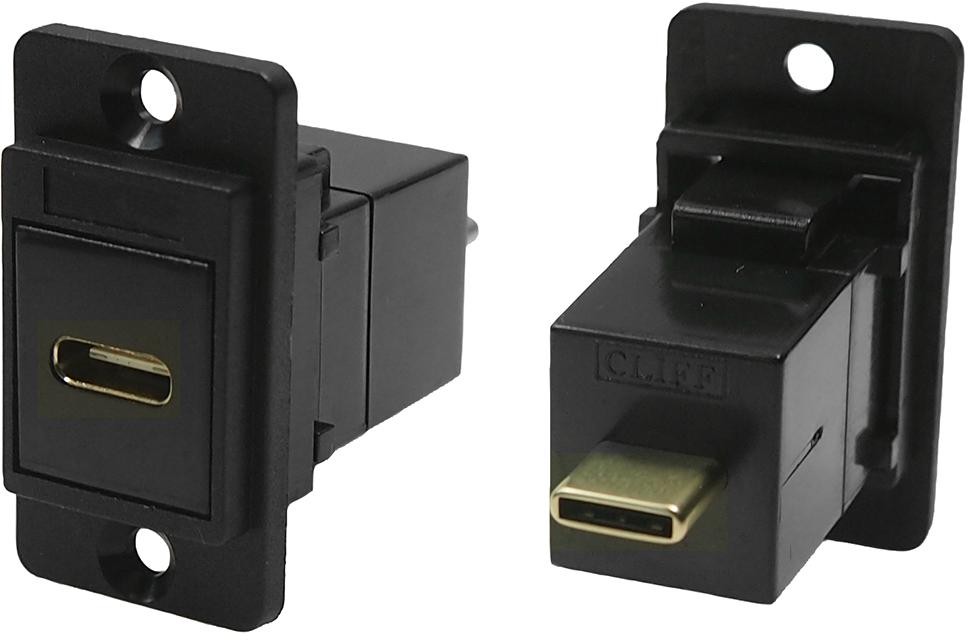 CP30711, USB Adapter, CSK Hole, USB Type C Receptacle, USB Type C Plug, Dual Entry Feed Through Series